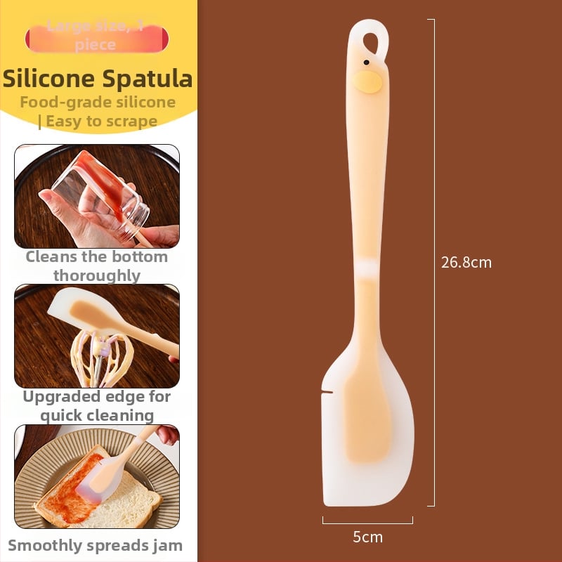 Spatulă din silicon, alimentară, rezistentă la temperaturi înalte, instrument flexibil, transparent, pentru sosuri, glazură și coacere.