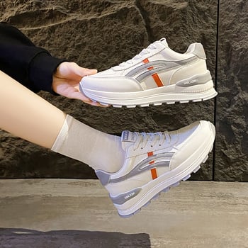 Női sportcipők koreai stílusban, tavasz 2025 – vastag talpú sneakers mindennapos viselésre
