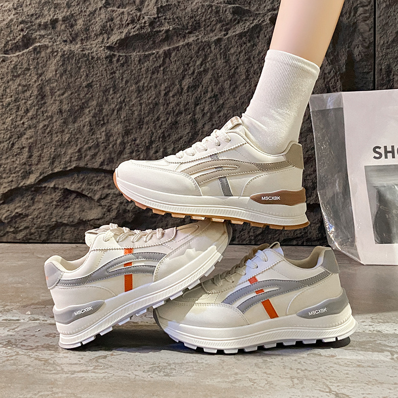 Női sportcipők koreai stílusban, tavasz 2025 – vastag talpú sneakers mindennapos viselésre
