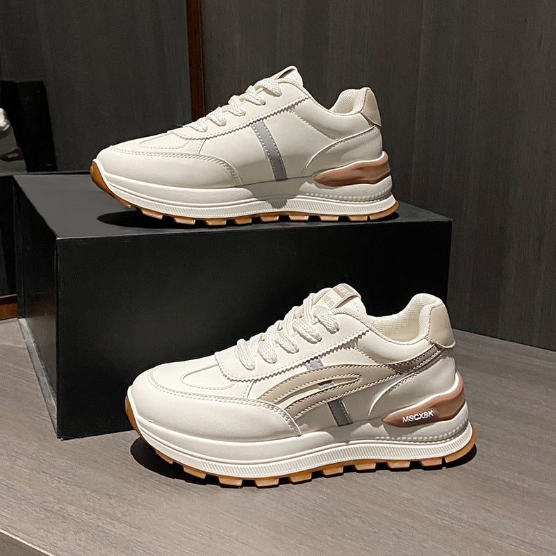 Női sportcipők koreai stílusban, tavasz 2025 – vastag talpú sneakers mindennapos viselésre