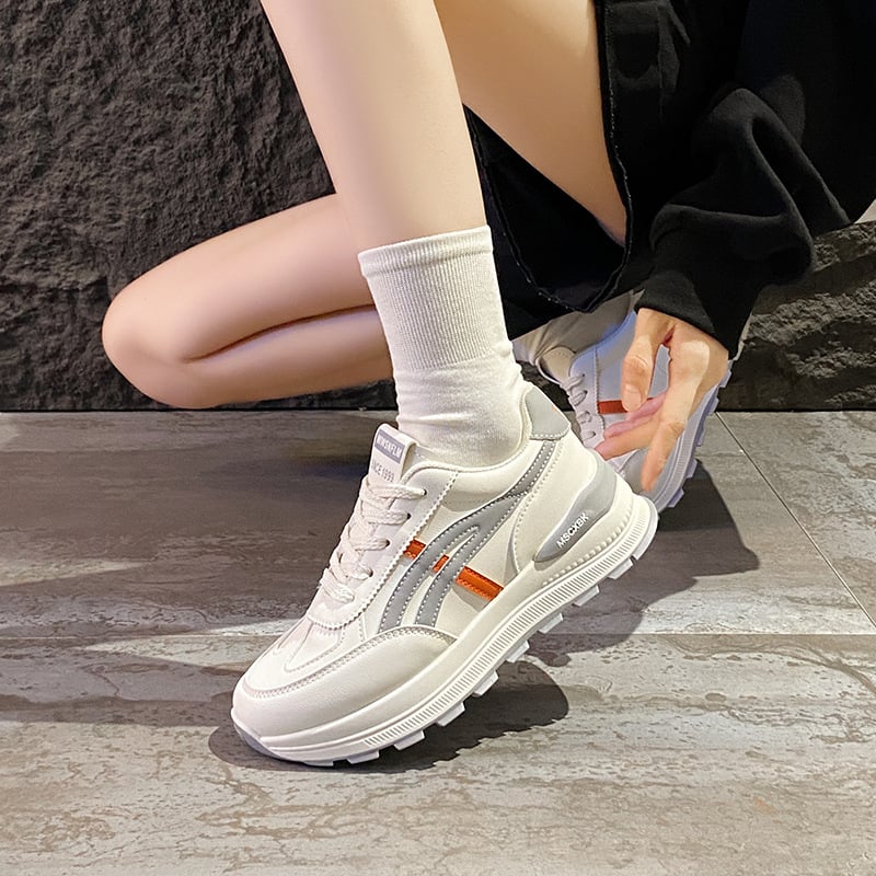 Női sportcipők koreai stílusban, tavasz 2025 – vastag talpú sneakers mindennapos viselésre