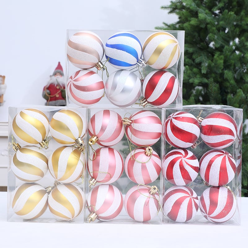 Ornament spiral pentru bradul de Crăciun – minge decorativă pictată