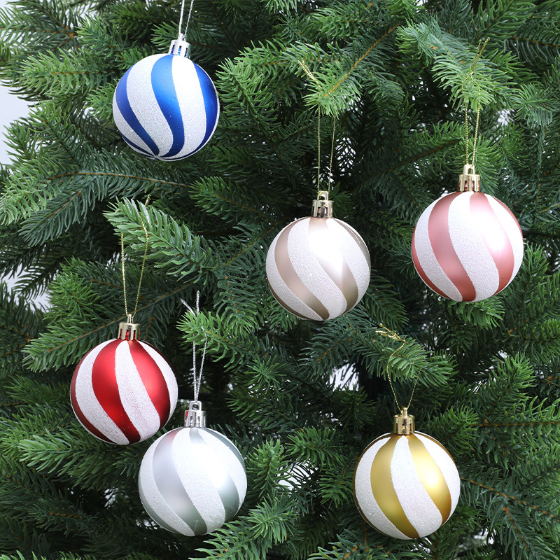 Ornament spiral pentru bradul de Crăciun – minge decorativă pictată