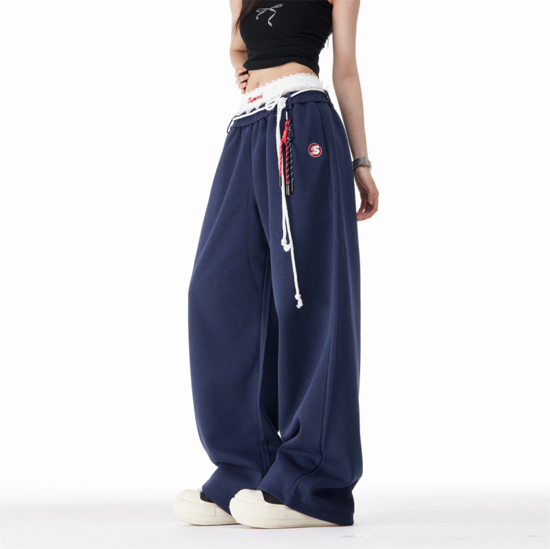 2026 američki retro stil jazz ples hip-hop ženske sportske hlače, ravni kroj, opuštena široka silueta, dugačke hlače za ulični ples