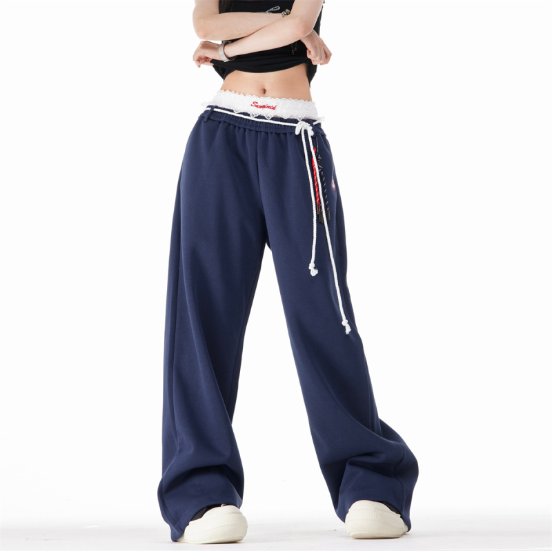 2026 američki retro stil jazz ples hip-hop ženske sportske hlače, ravni kroj, opuštena široka silueta, dugačke hlače za ulični ples