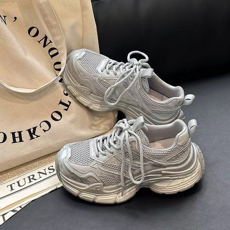 2026 proljeće – ženske tenisice od prave kože, udobne i prozračne, sportski stil, debela potplata za povećanje visine – dad sneakers