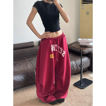 Ženske široke hlače s printom američkih slova, udoban casual styling za džez ples i svakodnevno nošenje