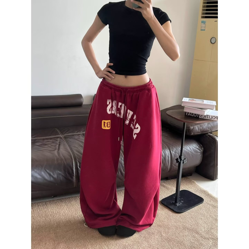 Ženske široke hlače s printom američkih slova, udoban casual styling za džez ples i svakodnevno nošenje