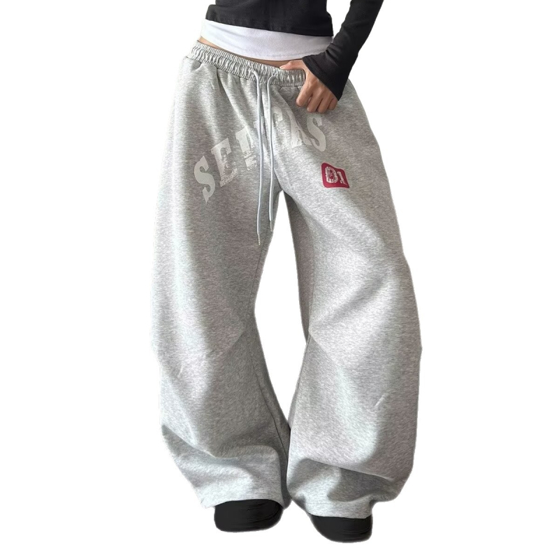 Ženske široke hlače s printom američkih slova, udoban casual styling za džez ples i svakodnevno nošenje
