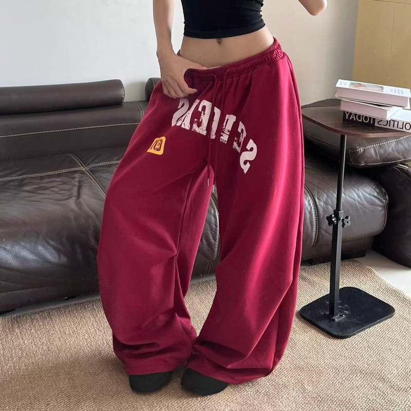 Ženske široke hlače s printom američkih slova, udoban casual styling za džez ples i svakodnevno nošenje