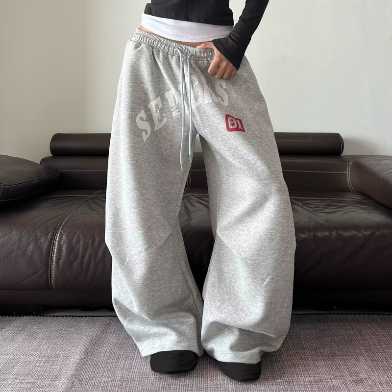 Ženske široke hlače s printom američkih slova, udoban casual styling za džez ples i svakodnevno nošenje