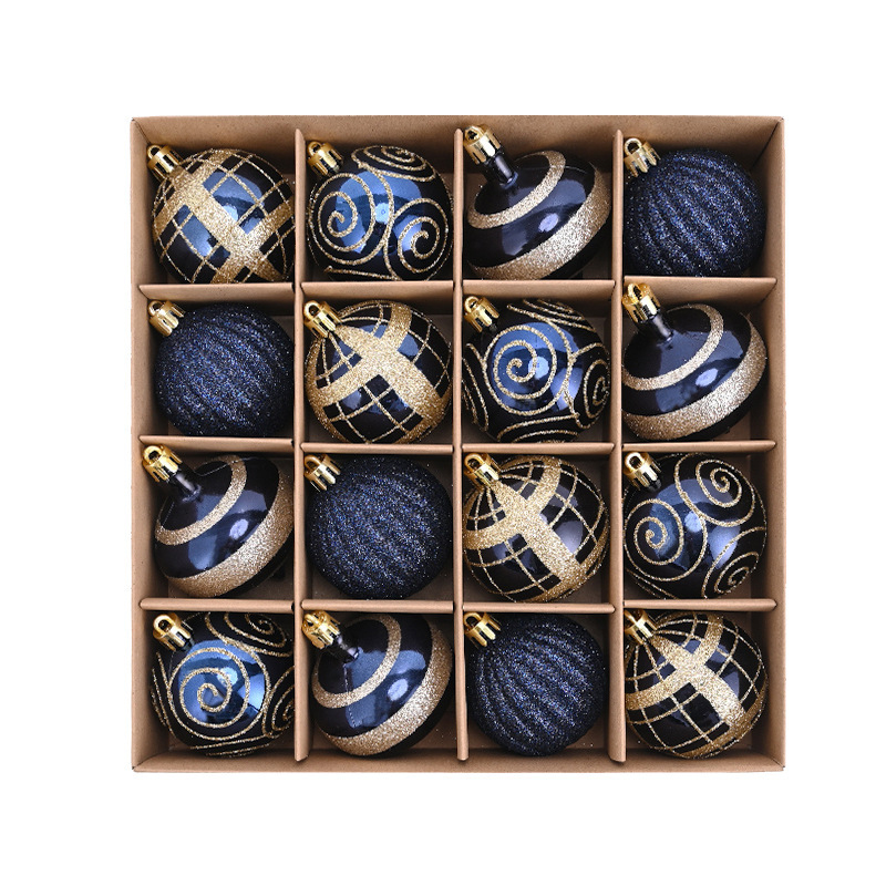 Set de globuri de Crăciun colorate, cu acoperire electrogalvanică, 6 cm, 16 buc., pentru ornarea bradului