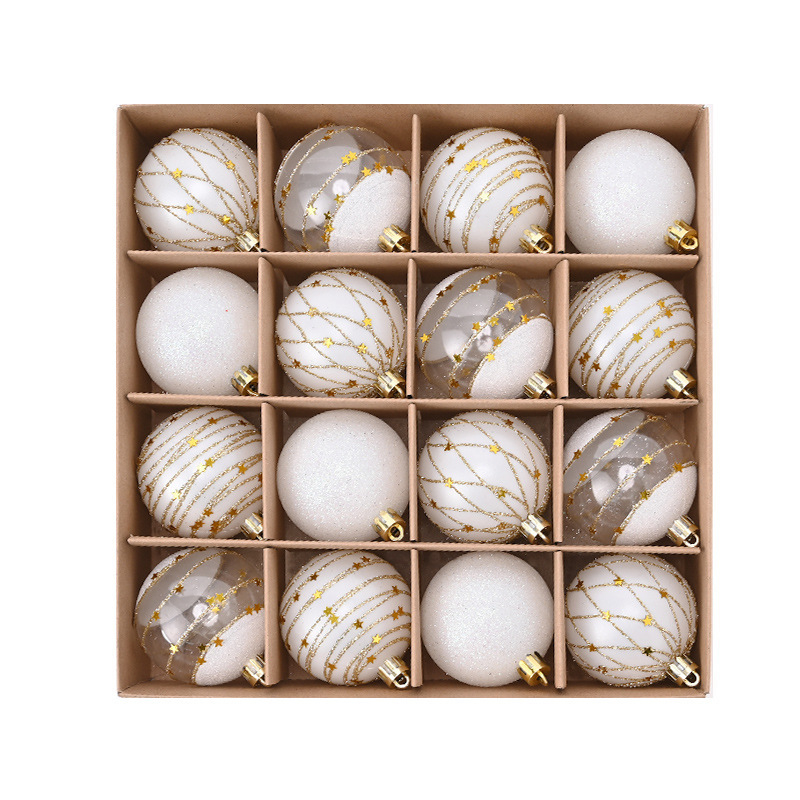 Set de globuri de Crăciun colorate, cu acoperire electrogalvanică, 6 cm, 16 buc., pentru ornarea bradului