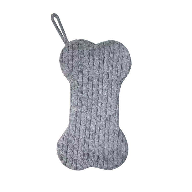 Șosetă de Crăciun tricotată în formă de os, sac cadou, ornamente pentru brad, decorațiuni pentru pisici și câini