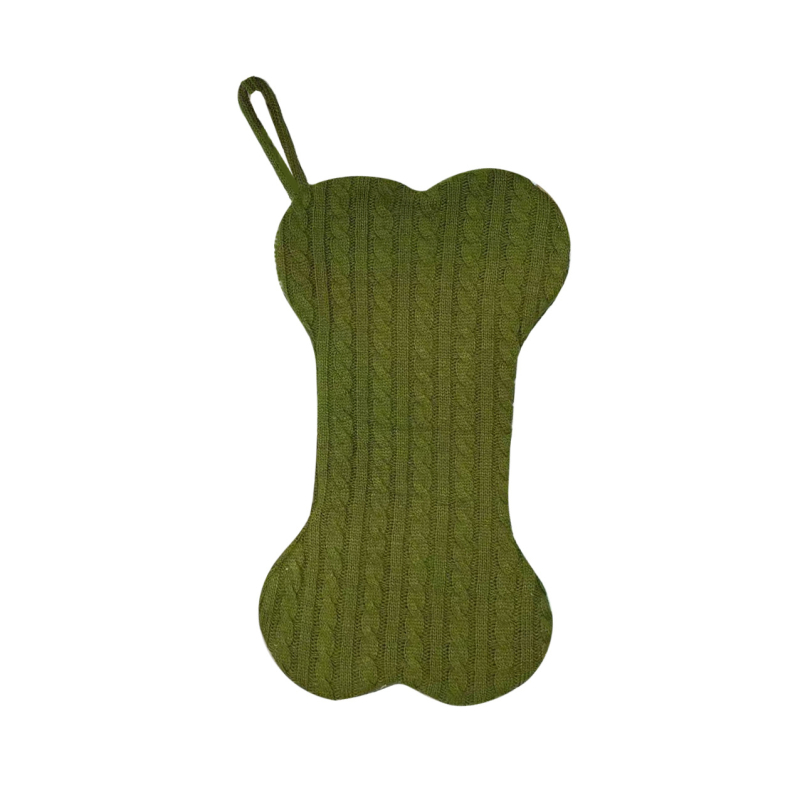 Șosetă de Crăciun tricotată în formă de os, sac cadou, ornamente pentru brad, decorațiuni pentru pisici și câini