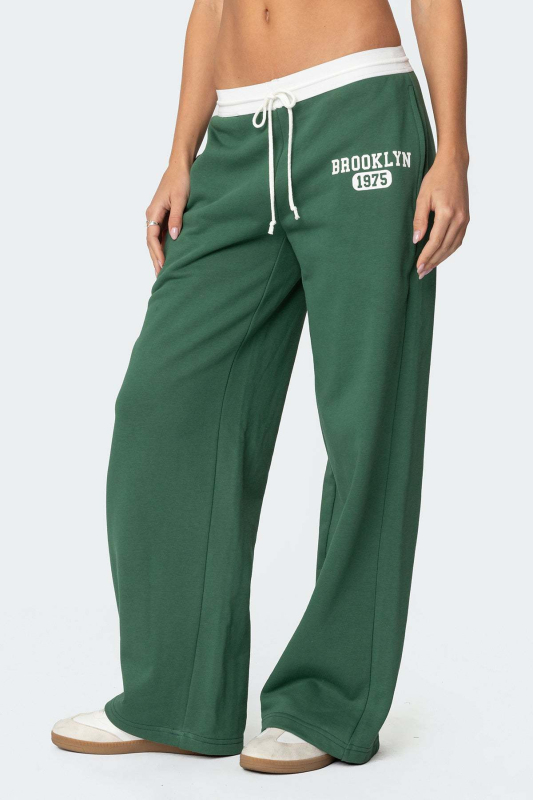 Ženske sportske pantalone u jednobojnom dizajnu, Y2K gradski stil, širok kroj, udobne za svakodnevno nošenje
