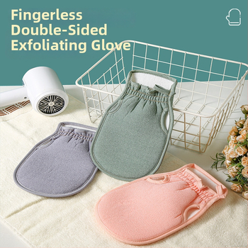Exfoliačná rukavica do kúpeľa pre domáce použitie, silné exfoliovanie chrbta, bezbolestné čistenie, drsný povrch, sivá farba