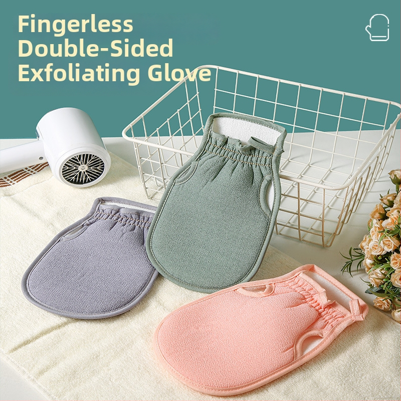 Exfoliačná rukavica do kúpeľa pre domáce použitie, silné exfoliovanie chrbta, bezbolestné čistenie, drsný povrch, sivá farba