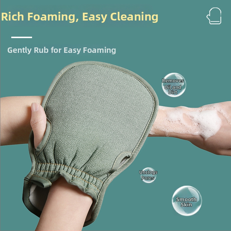 Exfoliačná rukavica do kúpeľa pre domáce použitie, silné exfoliovanie chrbta, bezbolestné čistenie, drsný povrch, sivá farba