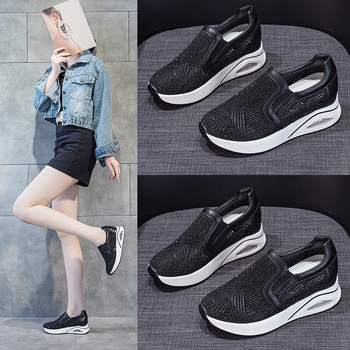 6 cm ženske cipele Flyknit mreža, casual loafers u korejskom stilu, prozračne lagane tenisice s mekim potplatom