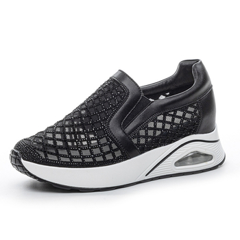 6 cm ženske cipele Flyknit mreža, casual loafers u korejskom stilu, prozračne lagane tenisice s mekim potplatom