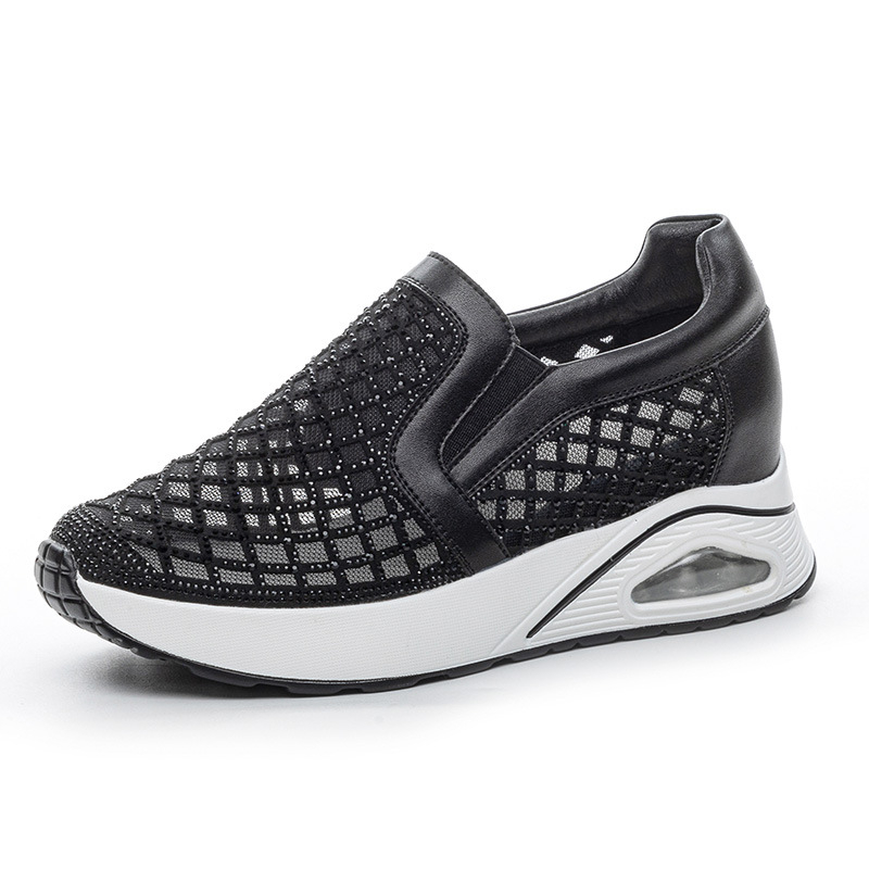 6 cm ženske cipele Flyknit mreža, casual loafers u korejskom stilu, prozračne lagane tenisice s mekim potplatom