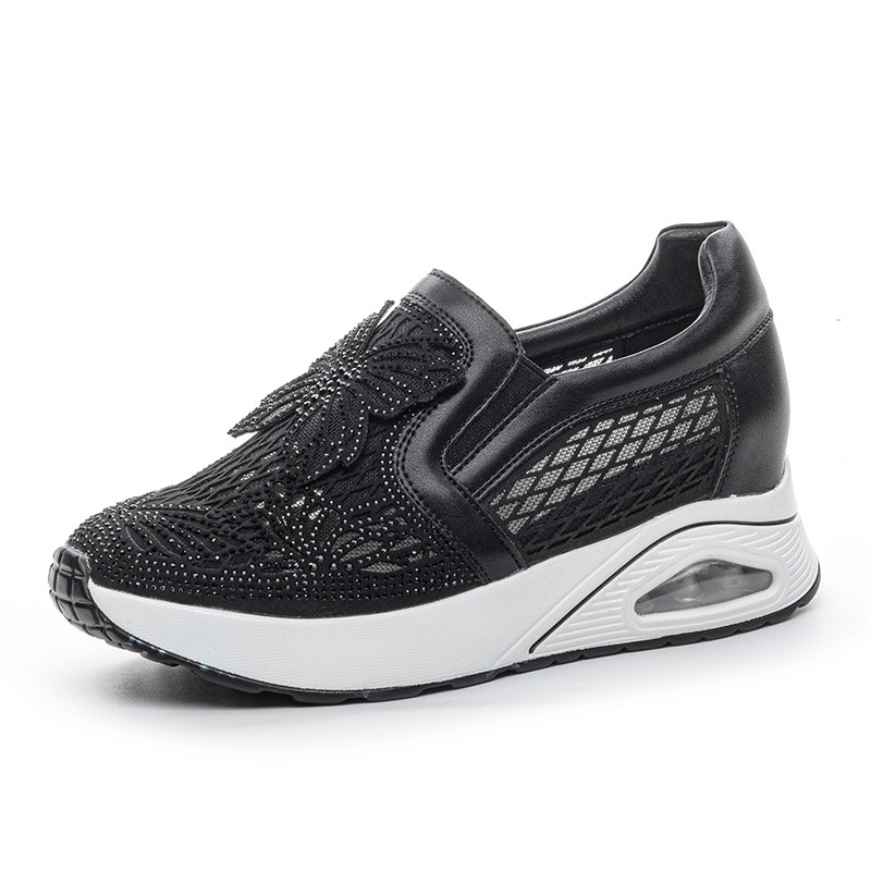 6 cm ženske cipele Flyknit mreža, casual loafers u korejskom stilu, prozračne lagane tenisice s mekim potplatom