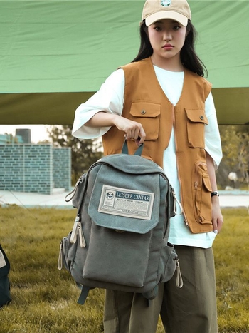 Unisex platneni ruksak za školu i putovanja, 20–35 L, pogodan za 16-inčni laptop