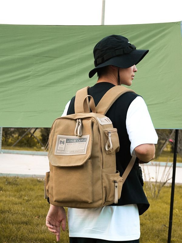 Unisex platneni ruksak za školu i putovanja, 20–35 L, pogodan za 16-inčni laptop
