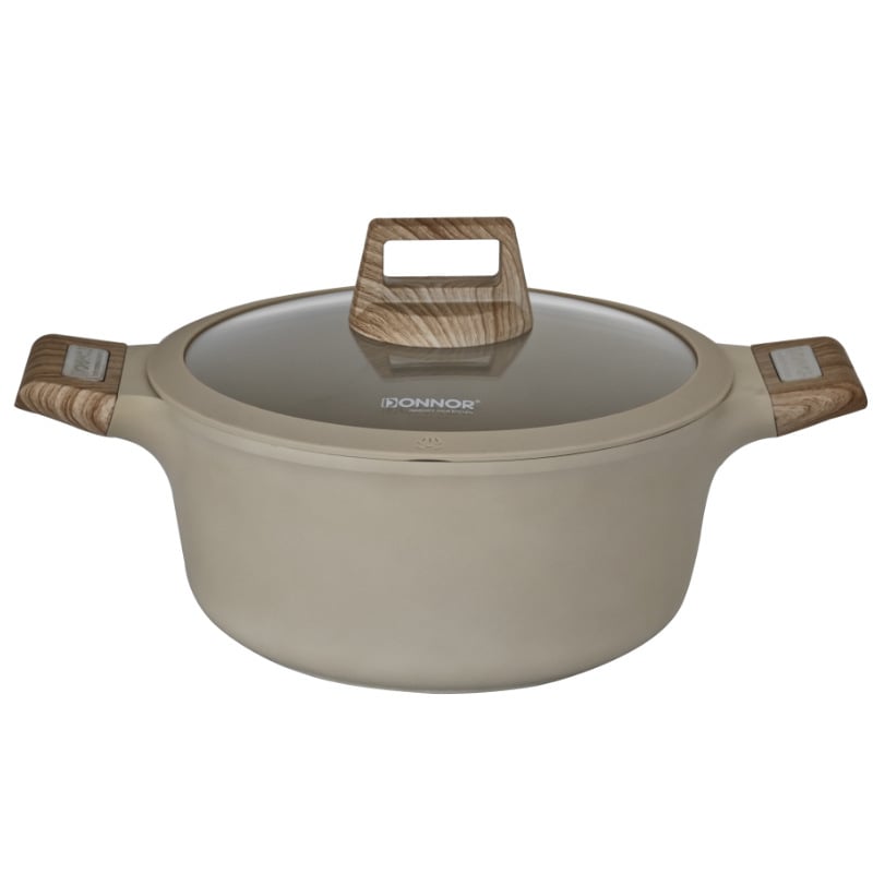 Oală de supă antiaderentă Maifan Stone, oală de gătit din aluminiu cu mânere duble, compatibilă cu aragazul cu inducție și gaz