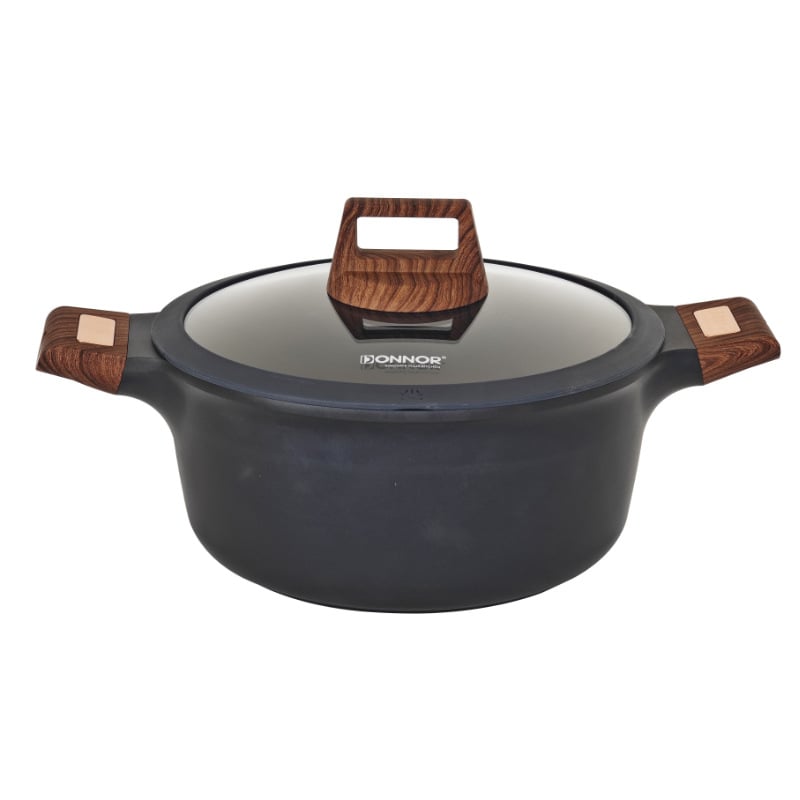 Oală de supă antiaderentă Maifan Stone, oală de gătit din aluminiu cu mânere duble, compatibilă cu aragazul cu inducție și gaz