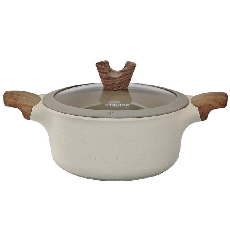 Oală de supă antiaderentă Maifan Stone, oală de gătit din aluminiu cu mânere duble, compatibilă cu aragazul cu inducție și gaz