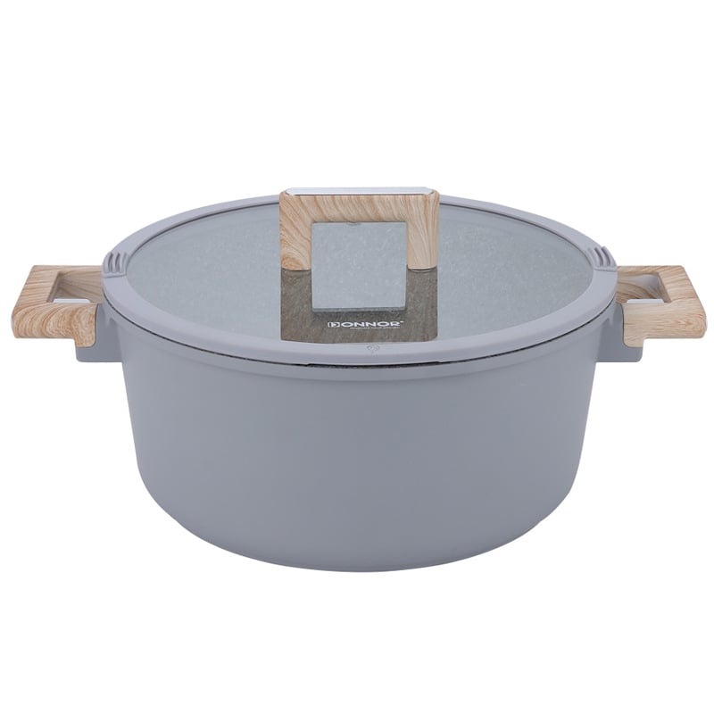 Oală de supă antiaderentă Maifan Stone, oală de gătit din aluminiu cu mânere duble, compatibilă cu aragazul cu inducție și gaz