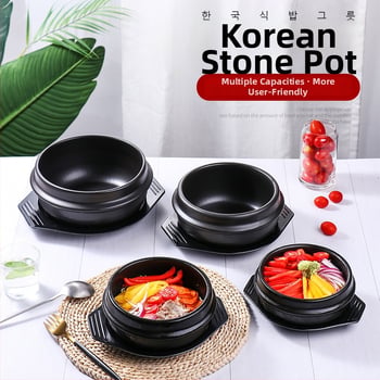 Kórejský štýl kamenný kastról na domáce použitie – hrniec na bibimbap a guláš, malý kastról s nelepivým povrchom, vhodný na plynový sporák, Chef Meisi