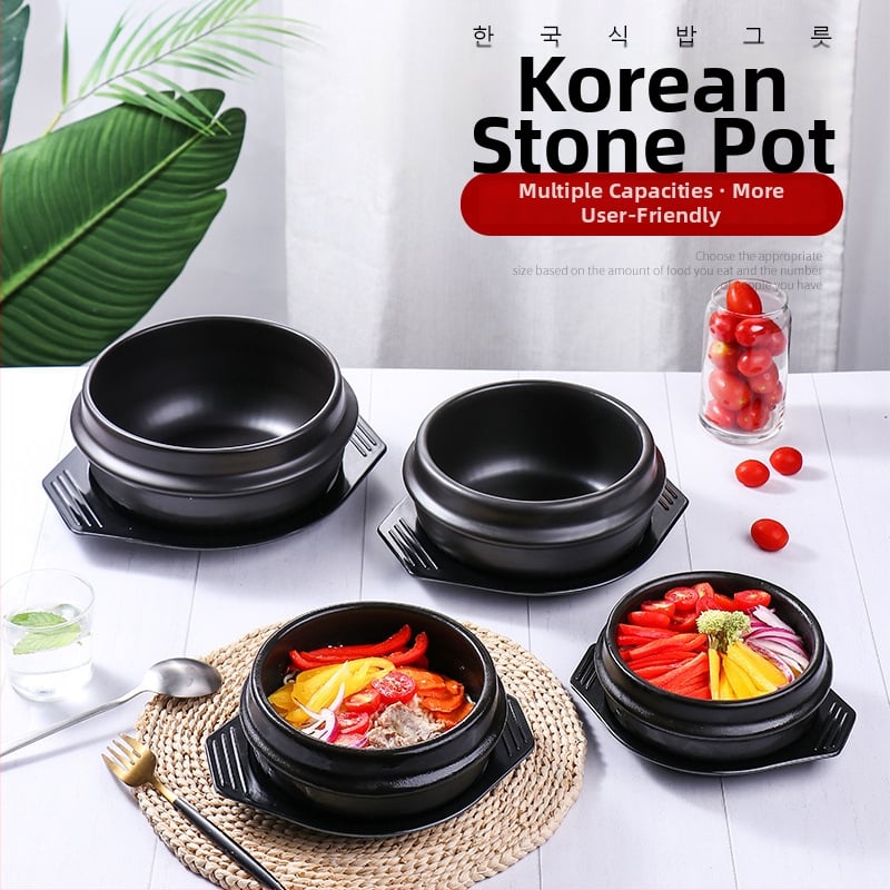 Kórejský štýl kamenný kastról na domáce použitie – hrniec na bibimbap a guláš, malý kastról s nelepivým povrchom, vhodný na plynový sporák, Chef Meisi