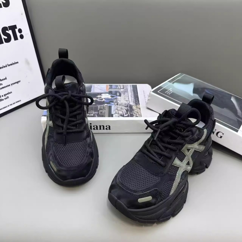 Ženske tenisice Dad Shoes od prave kože s mrežastim gornjim dijelom, debeli potplat za povećanje visine, udobne za svakodnevicu