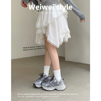 Weiwei Girl 690-1 Ženske tenisice s debelim potplatom, prozračni mrežasti gornji dio, povećanje visine, lagane svakodnevne sportske tenisice