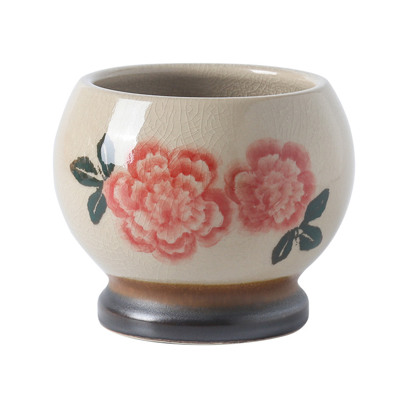 Mojar ceramic manual pentru usturoi, glazură anticǎ, stil retro, pentru zdrobirea usturoiului și ardei în bucătărie
