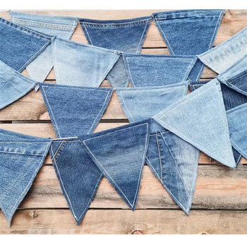 Steaguri triunghiulare din denim pentru decor interior și camping în aer liber