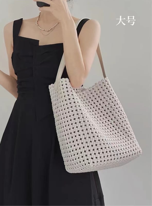 Vintage PU pletena torba s velikim kapacitetom, torba za ručno nošenje i preko ramena, moderan gradski stil za žene