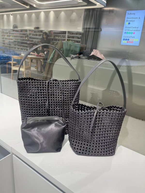 Vintage PU pletena torba s velikim kapacitetom, torba za ručno nošenje i preko ramena, moderan gradski stil za žene