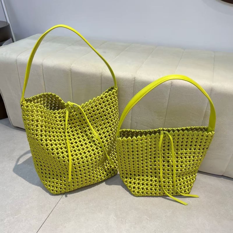 Vintage PU pletena torba s velikim kapacitetom, torba za ručno nošenje i preko ramena, moderan gradski stil za žene