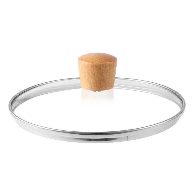 Oală japoneză din oțel inoxidabil cu capac din sticlă, 2,1–3 L, anti-arsură, rezistență la ruginire, pentru supă, tăiței, lapte, Luosifen