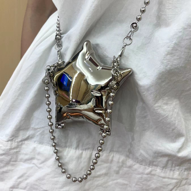 Mini metalna torbica za usne s cvjetnim motivom, crossbody torba za žene