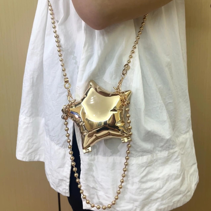 Mini metalna torbica za usne s cvjetnim motivom, crossbody torba za žene