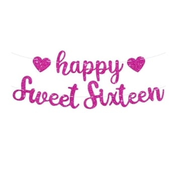 Banner cu litere aurii pentru petrecere