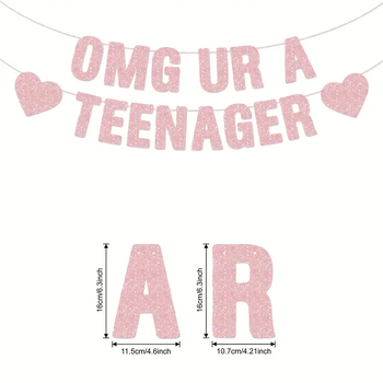 Banner strălucitor pentru 13 ani ai unui adolescent – decor pentru petrecere, de agățat