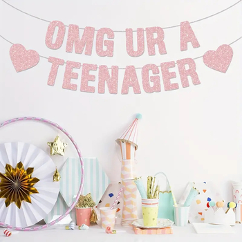 Banner strălucitor pentru 13 ani ai unui adolescent – decor pentru petrecere, de agățat