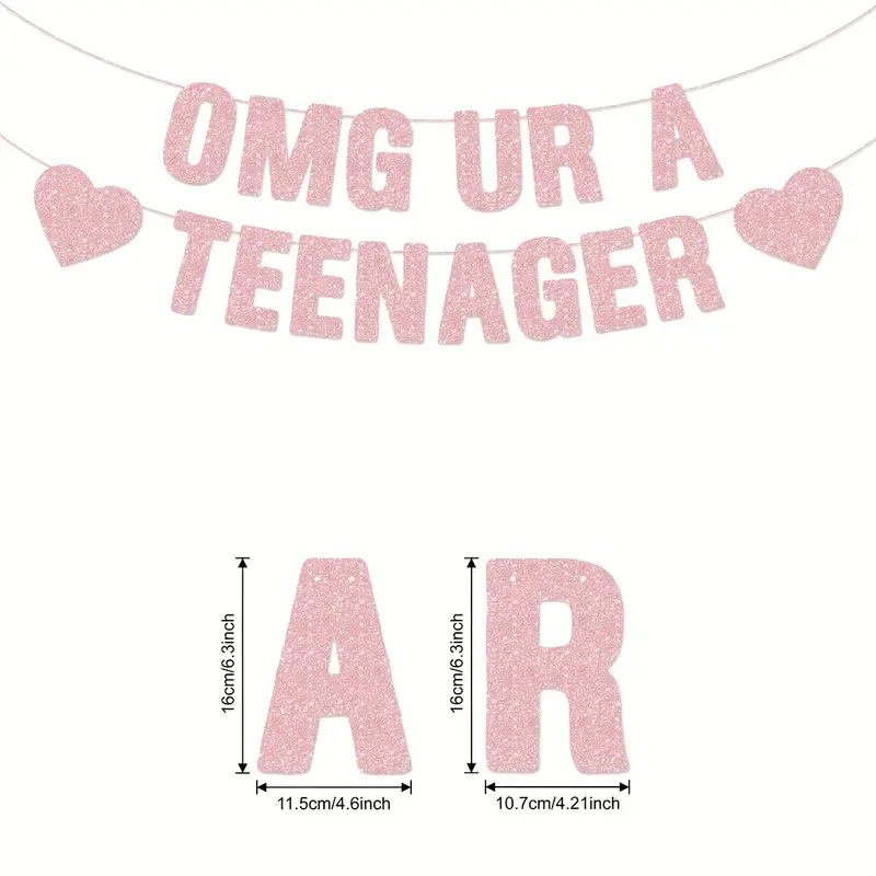 Banner strălucitor pentru 13 ani ai unui adolescent – decor pentru petrecere, de agățat