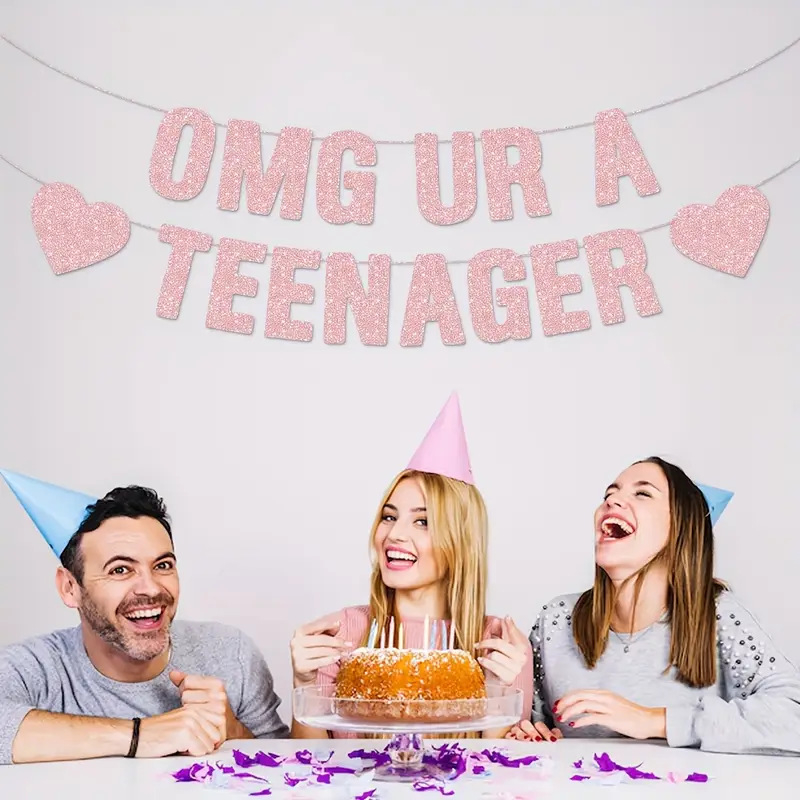 Banner strălucitor pentru 13 ani ai unui adolescent – decor pentru petrecere, de agățat